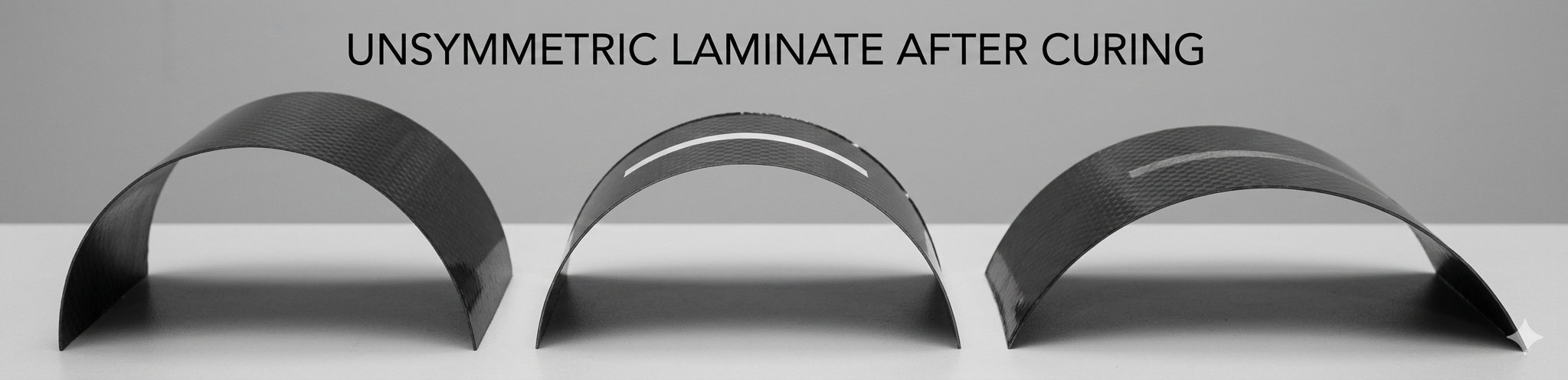 Unsymmetric laminate after curing